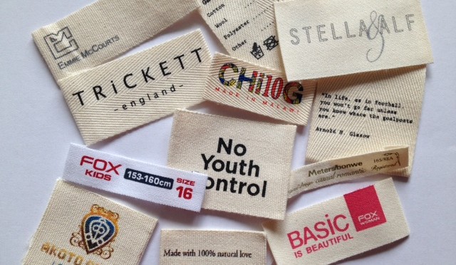 Printed Designer Kids Clothing Labels - Woven-Printed-Garment-Labels, Woven  Labels UK, Custom Woven Clothing Labels, Designer Labels, Cotton Labels,  Care Labels